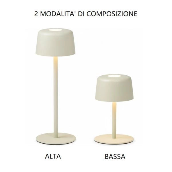 LAMPADA DA TAVOLO RICARICABILE SALVIA 2W 2700K 144LM IP44 1+1 ZAFFERANO AILATI
