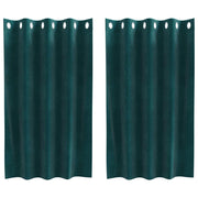 Tende Oscuranti | Tende Blackout 2 pz Verde Scuro 140 x 140 cm Velluto