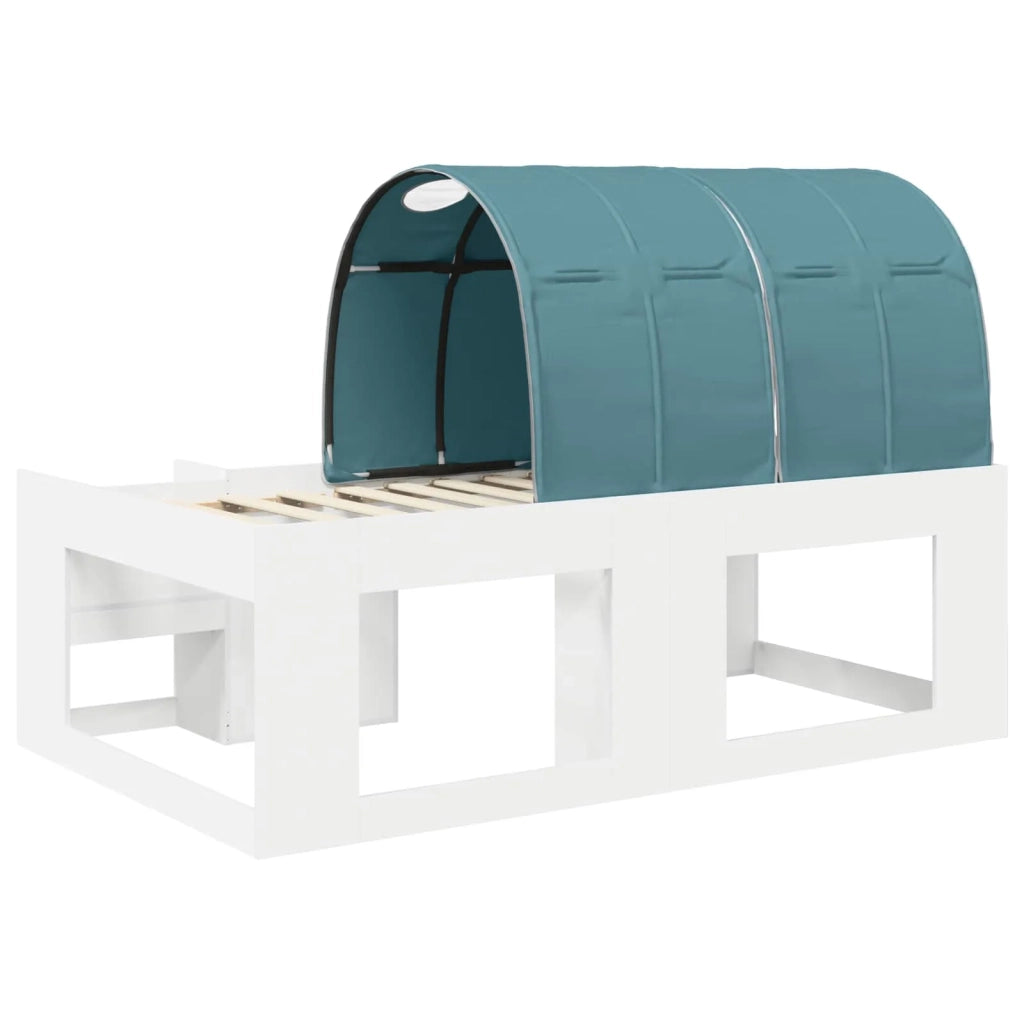 Letto alto per bambini con storage 3 pz Bianco e azzurro 3423594