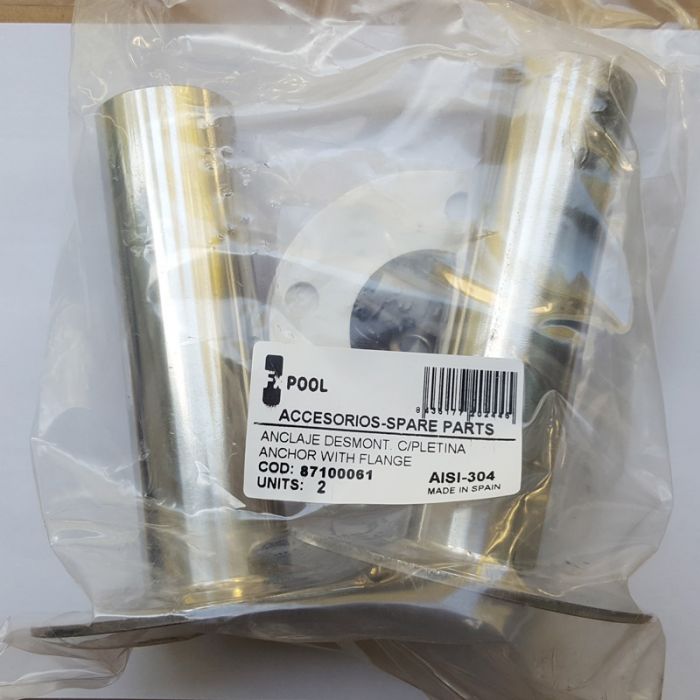 Set ancoraggio per scaletta piscina in acciaio inox 304 - tubo  40 mm