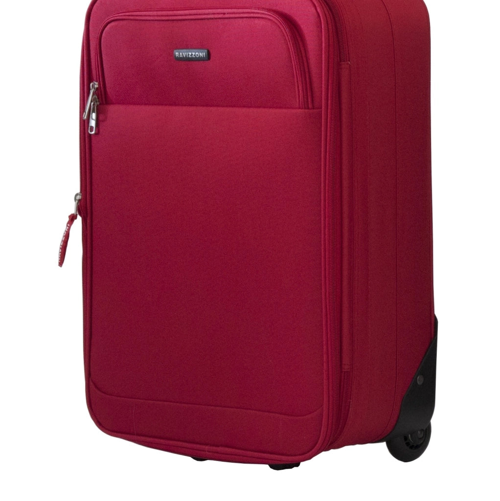 Valigia trolley 40x20x55 cm, rosso, poliestere, ruote, maniglie Ravizzoni Nariti