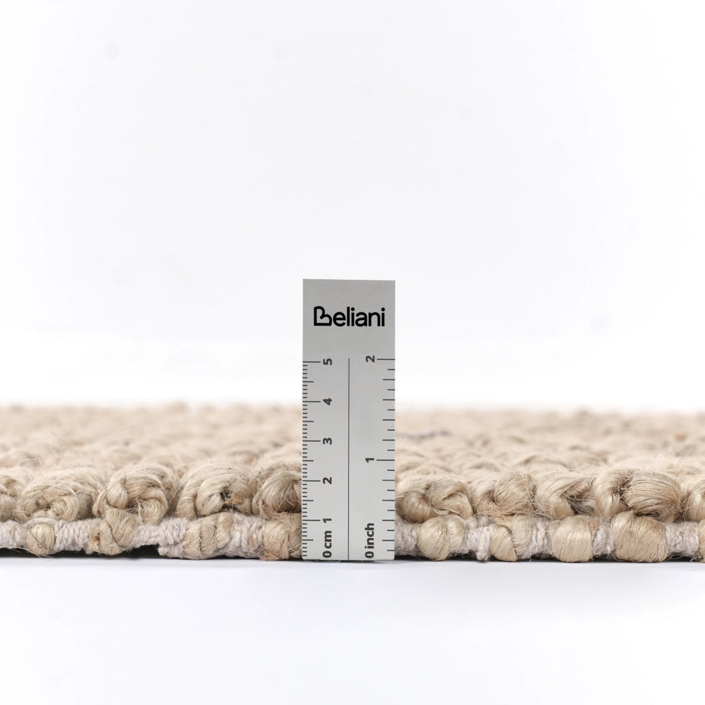 Tappeto Runner Beige Juta 200 x 300 cm Motivo geometrico Tessuto a mano Boho Corridoio Camera da letto