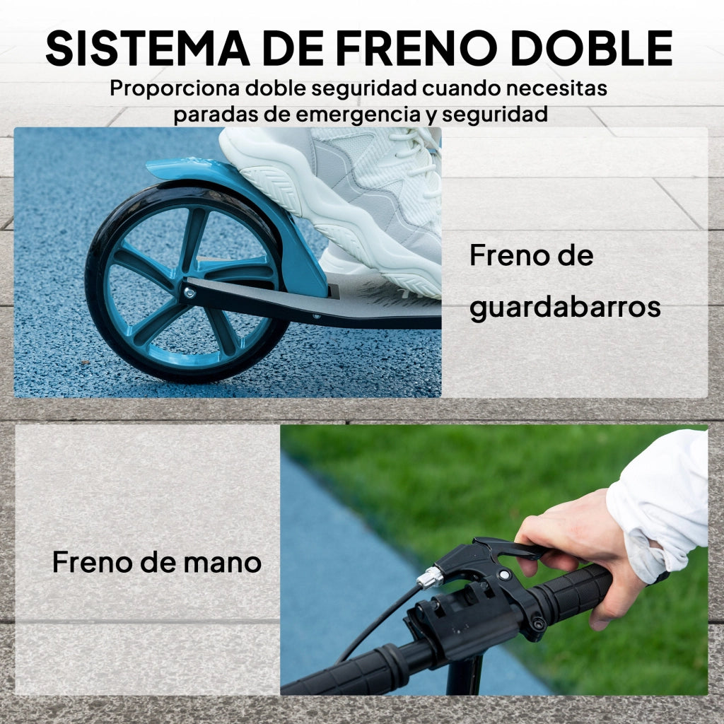Scooter Pieghevole per Adulti e Bambini ¨C zephmum ¨C Blu 91,5x36,5x91-104 cm