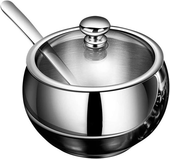 Contenitori per zucchero - design moderno - multifunzionali - acciaio inossidabile e vetro