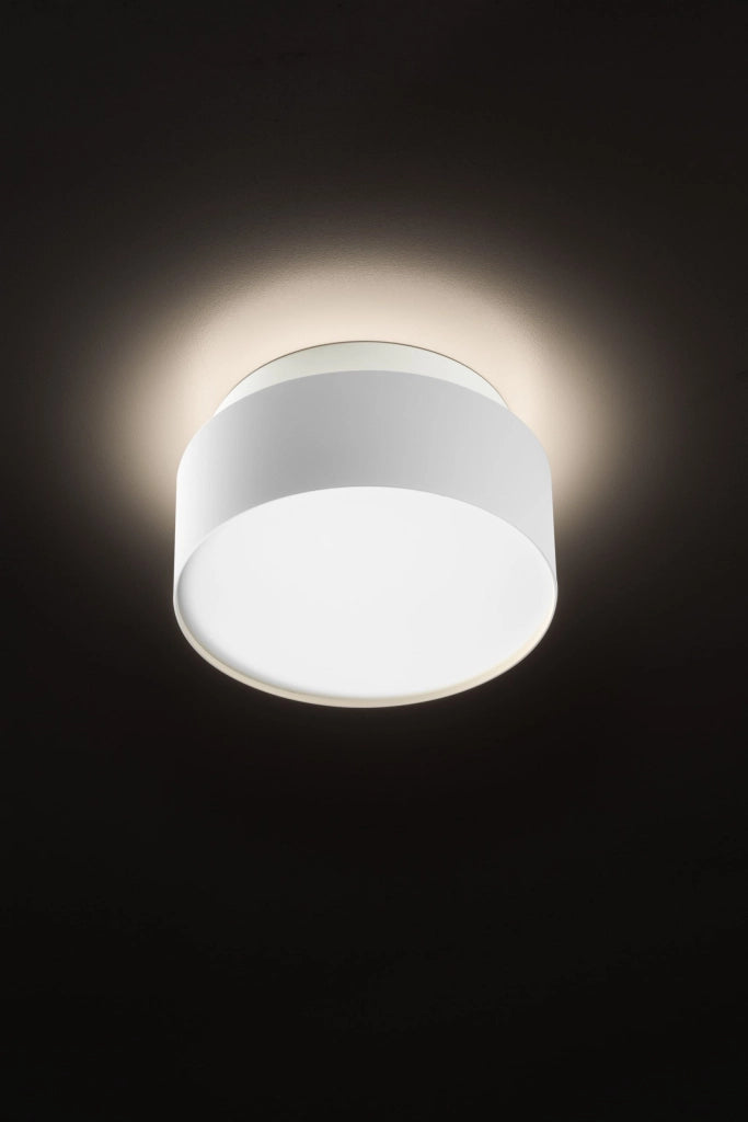 Plafoniera GFA1072 LED 2W+16W 1350lm 3000K 120° CRI>90 Biemissione struttura alluminio bianco satinato - Gealuce