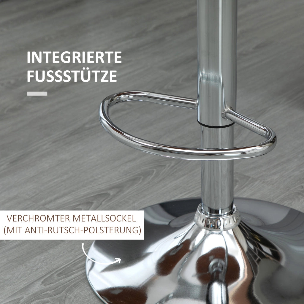 Set di 2 sgabelli da bar ¨C zephmum ¨C regolabile in altezza, rotante, struttura in metallo, crema bianco