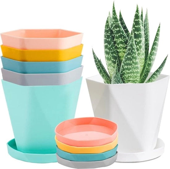 Vasi di plastica colorati 13 cm – stile scandinavo per fiori e erbe