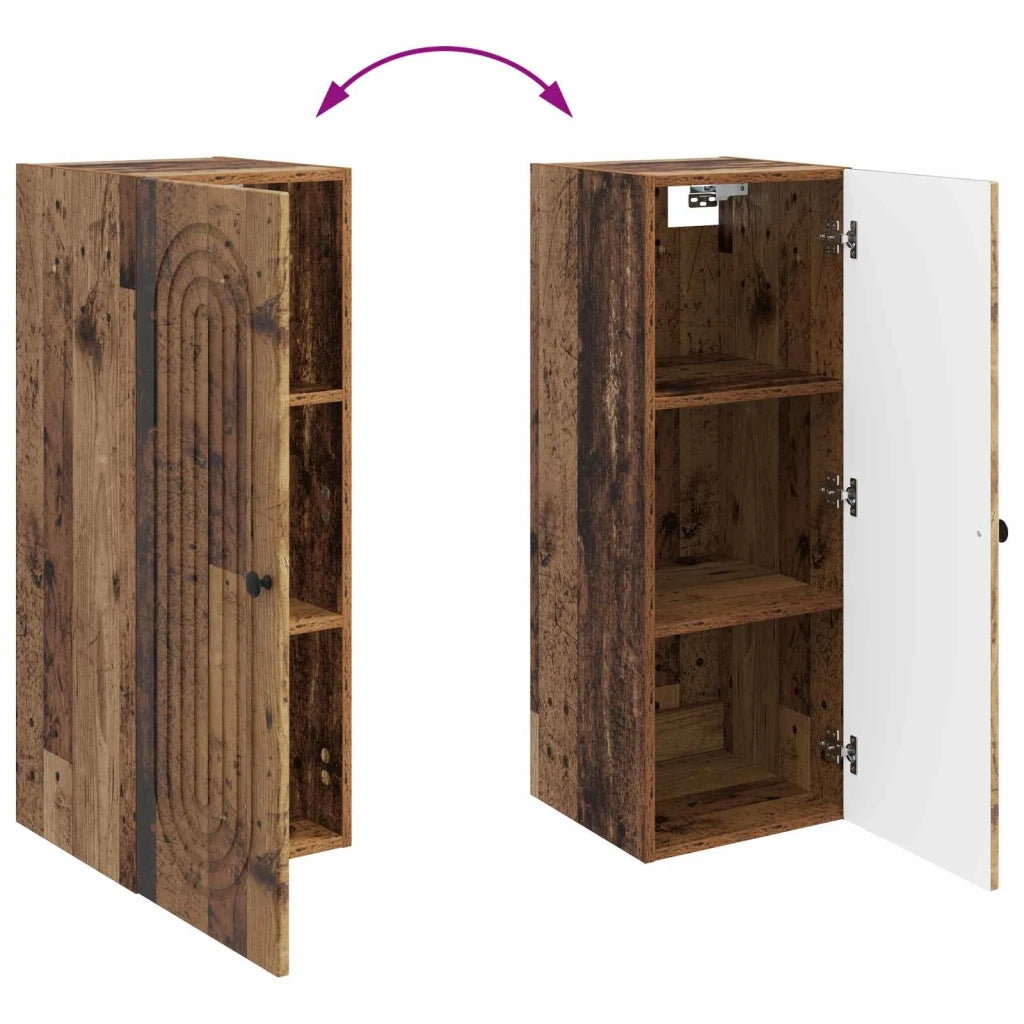 Mobiletto a muro Legno antico 33 x 34,5 x 90 cm