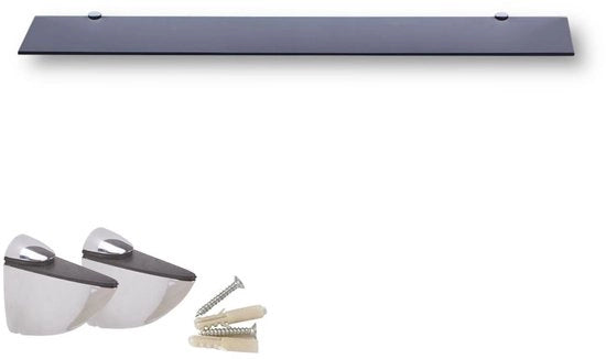 Pannello di vetro per parete, 6mm, sicuro, per bagno, con supporti metallici, rettangolare, carico massimo 8 kg
