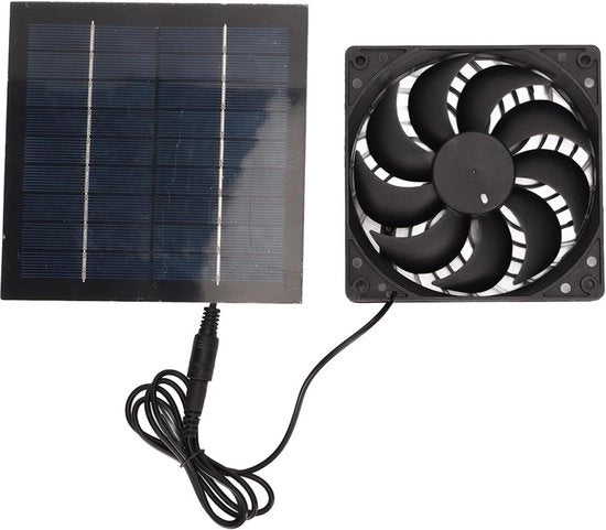 Ventilatore per gabbia di pollo a energia solare - Kit di ventilazione per gabbia di pollo - Fotovoltaico per gabbia di pollo - Energia rinnovabile per gabbia di pollo - Kit di ventilazione per gabbia di pollo a energia solare.
