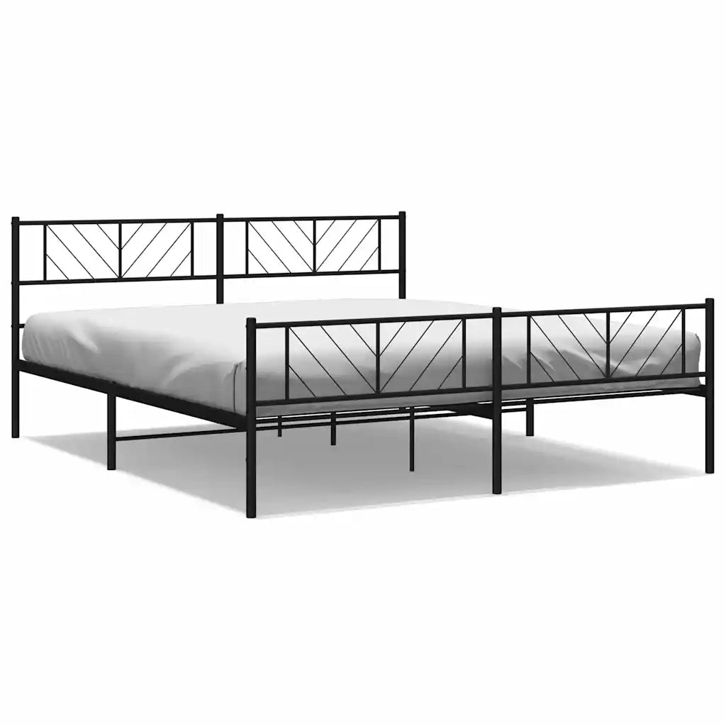Giroletto con Testiera e Pediera Metallo Nero 183x213 cmcod mxl 130841