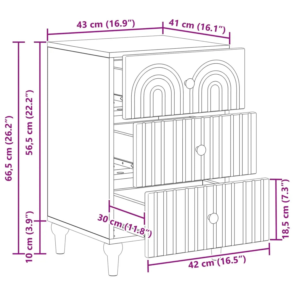 Armadio da Notte Nero 43x 41 x 66,5 cm Legno ingegnerizzato 894096