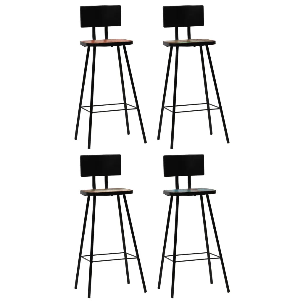 Set da Bar 5 pz in Legno Massello di Recupero Multicolore 245399