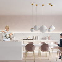 Lampada da terra French Sky UGO 40x40x130cm Bianco Oro Minimalista Acciaio Vetro