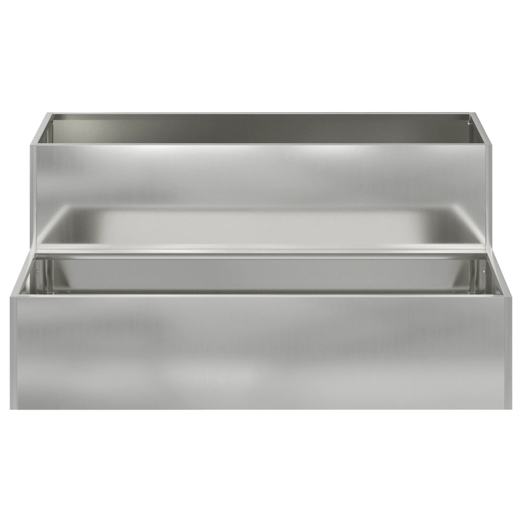 Fioriera da giardino a 2 livelli , 100x60x45 cm, in acciaio galvanizzato