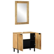 Set Mobili da Bagno 2pz Marrone in Legno Massello di Mango 3310006