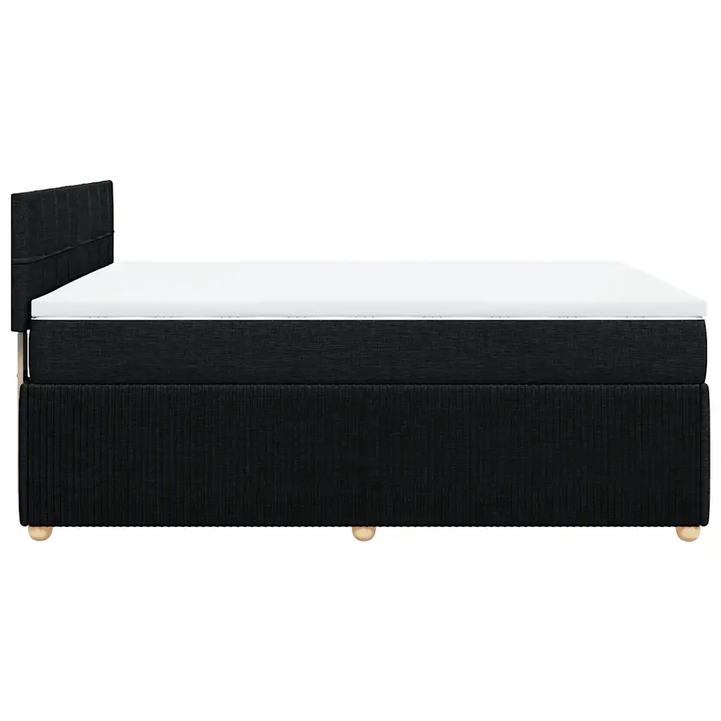 Giroletto a Molle con Materasso Nero 140x200 cm in Tessuto