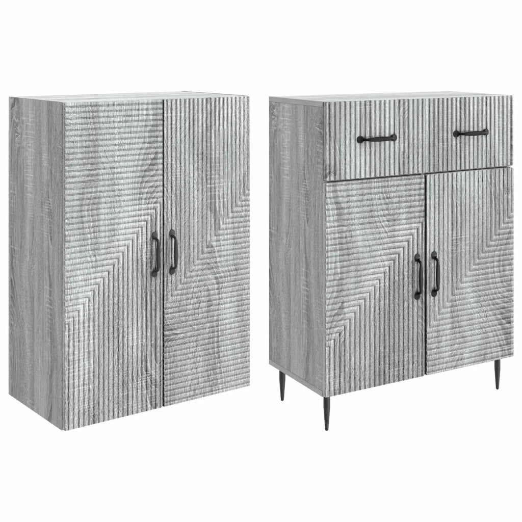 Set di armadi 2 pcs Sonoma grigio 66 x 34,5 x 89,5 cm 3416670