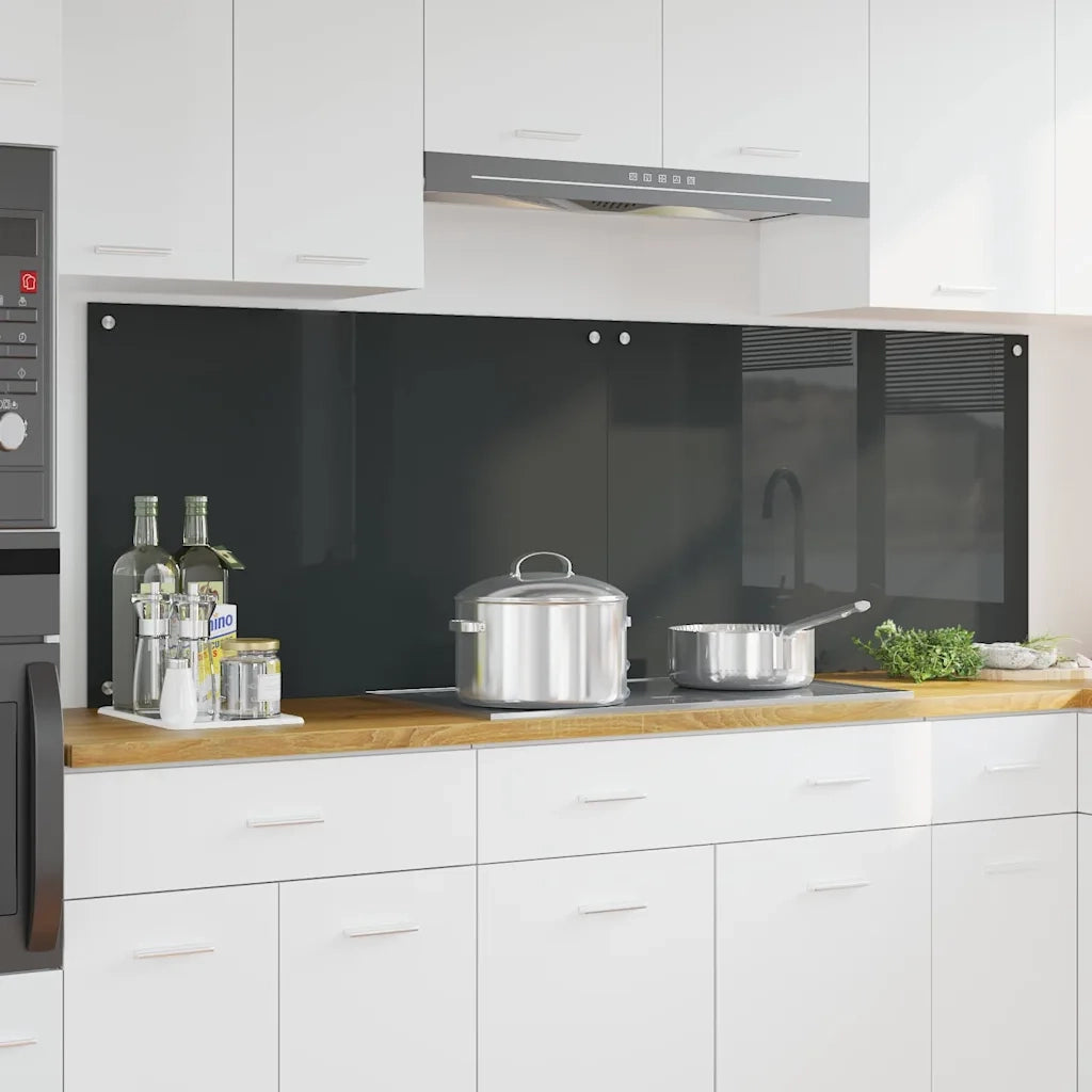 Rivestimento da Cucina 2 pz-Set di 2 Paraschizzi per Cucina Grigio scuro 90 x 60 cm