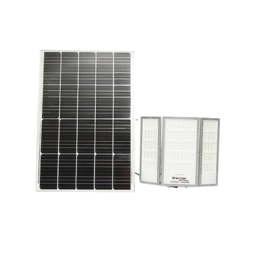Lampada LED da 4500 lm, 6500 K con pannello solare da 70 W, batteria LifePO4 da 3,2 V/60 Ah, sensore di movimento e telecomando IP66 Breckner Germany