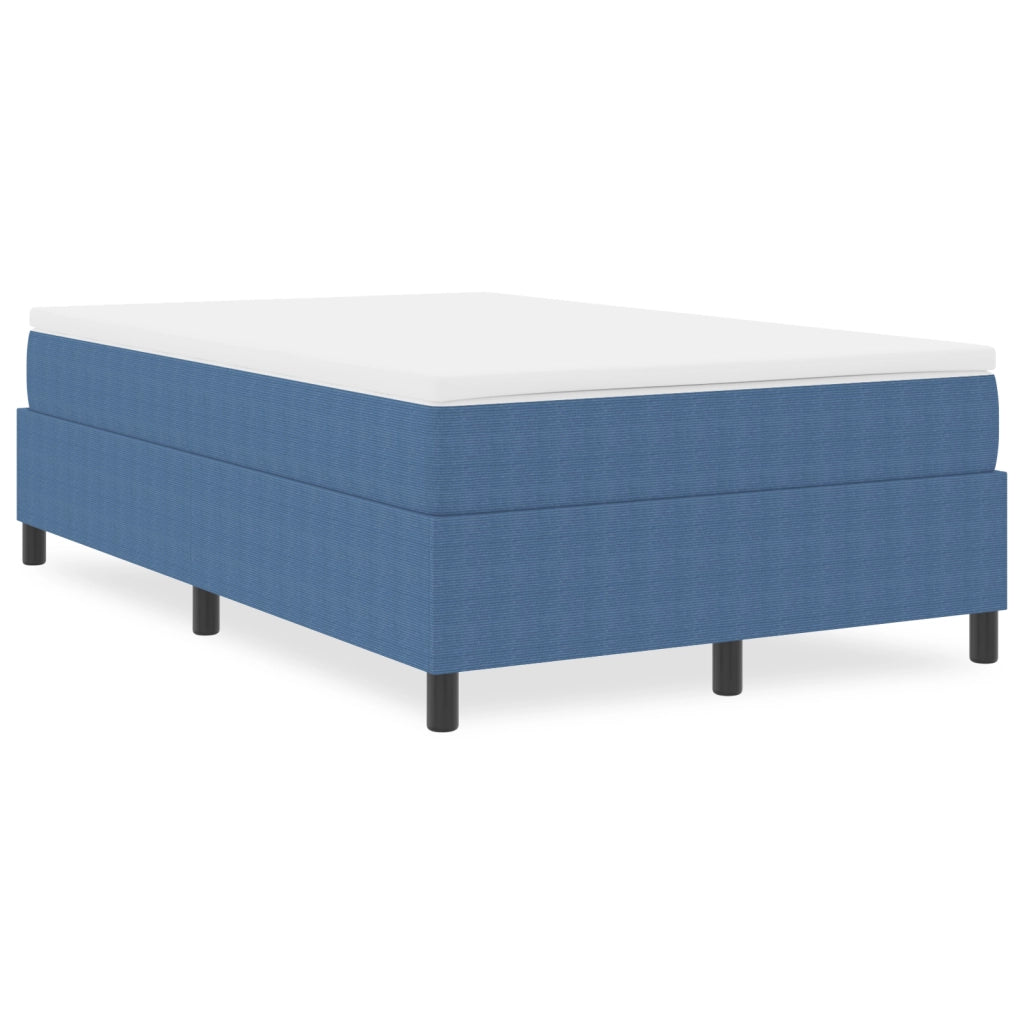 Letto Box Spring Blu 120x200 cm Tessuto in Velluto Corduroy