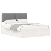 Letto matrimoniale | Letto per adulti | Letto con Testiera Rivestita Grigio chiaro 140 x 200 cm