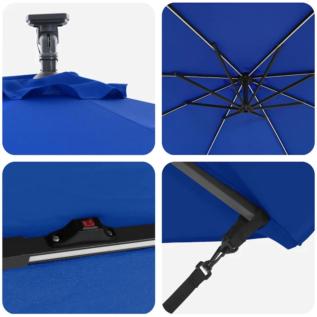 Ombrellone Azzurro 294 x 294 x 248 cm Poliestere e Alluminio 42003388