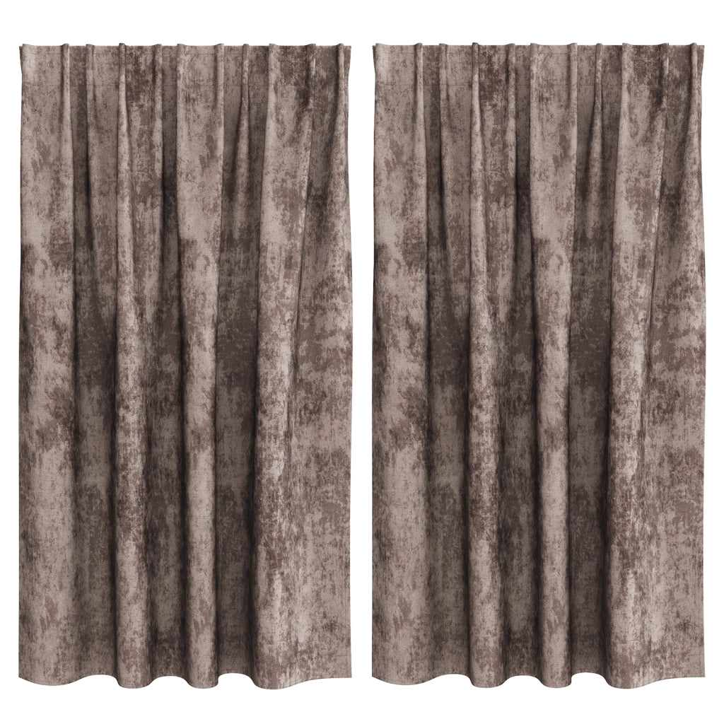 Tende 2 pezzi con occhielli Cappuccino 140x140 cm