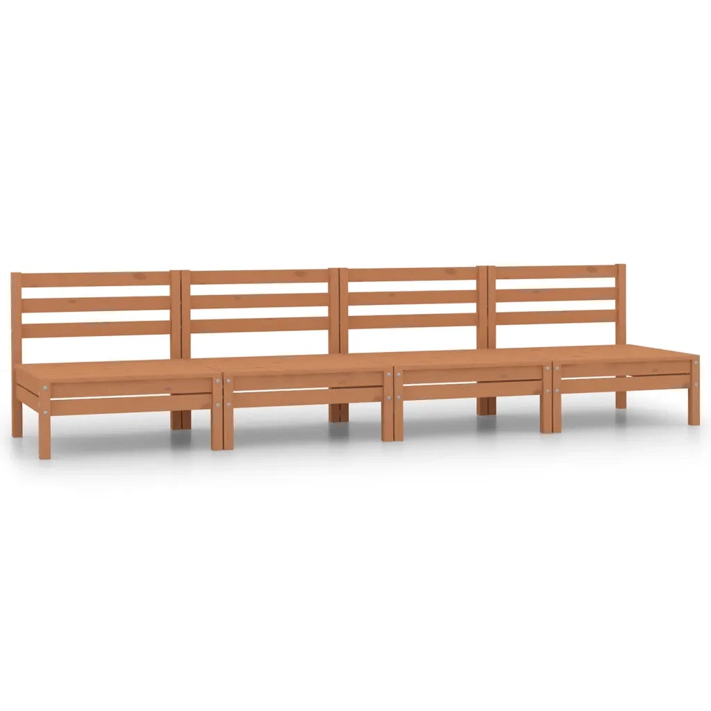 Set Salotto da Giardino 4pz Marrone Ambra Legno Massello Pino 3082485
