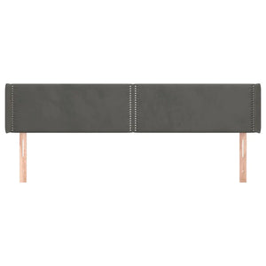 Testiera ad Orecchio Grigio Scuro 183x16x78/88 cm in Velluto