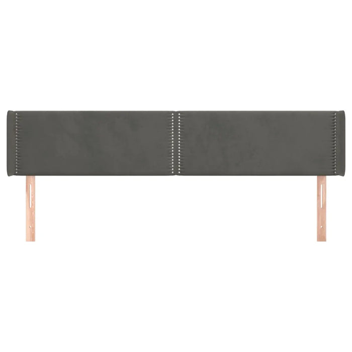 Testiera ad Orecchio Grigio Scuro 183x16x78/88 cm in Velluto