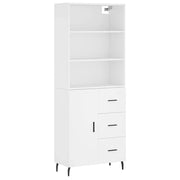 Credenza | Madia | Buffet da pranzo | Armadio da pranzo Bianca 69,5x34x180 cm in Legno Multistrato