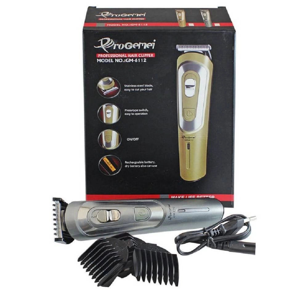Trade Shop - Tagliacapelli A Batteria Gm-6112 Rasoio Ricaricabile Professionale Trimmer Barba -