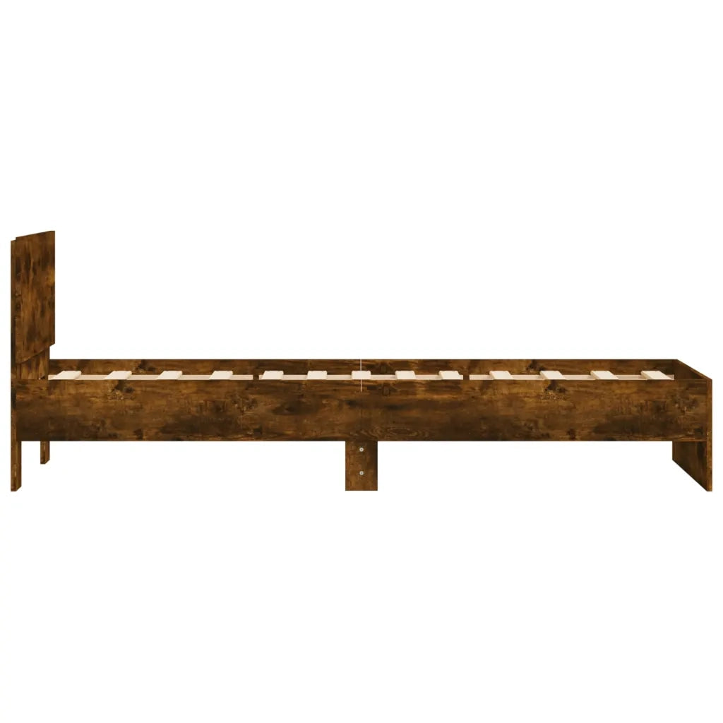 Giroletto con Testiera Rovere Fumo 90x200 cm Legno Multistrato 838628