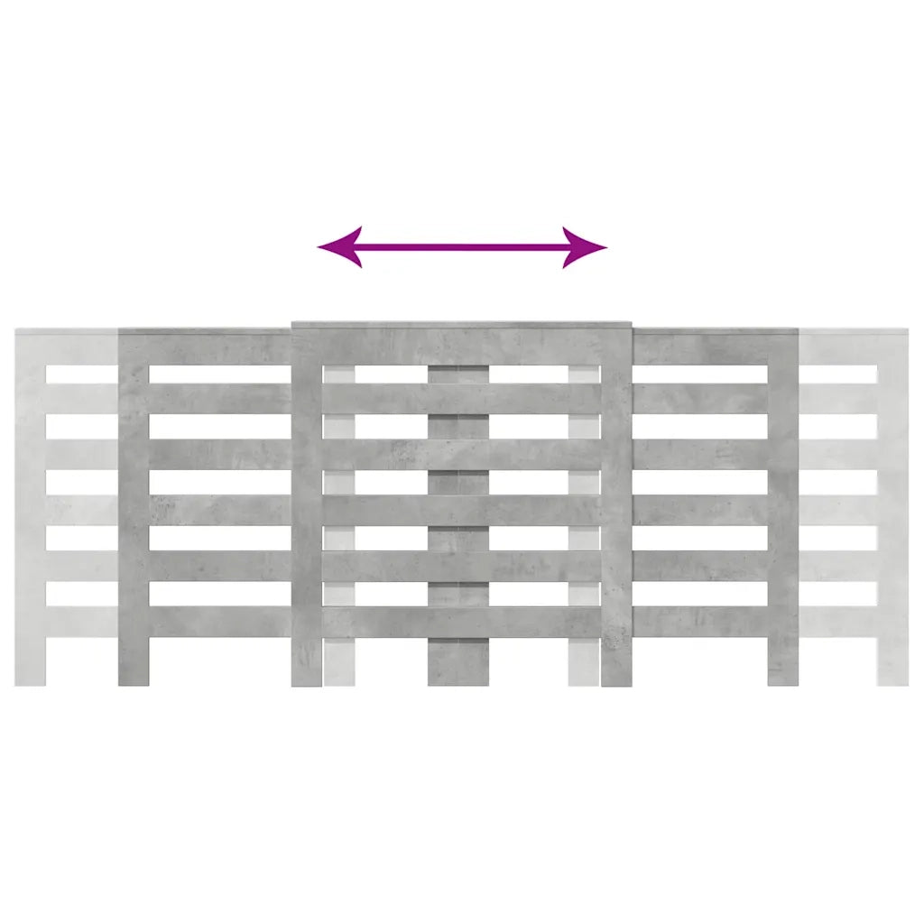 vidaXL Copertura Termosifone Grigio Cemento 205x21,5x83,5 Multistrato