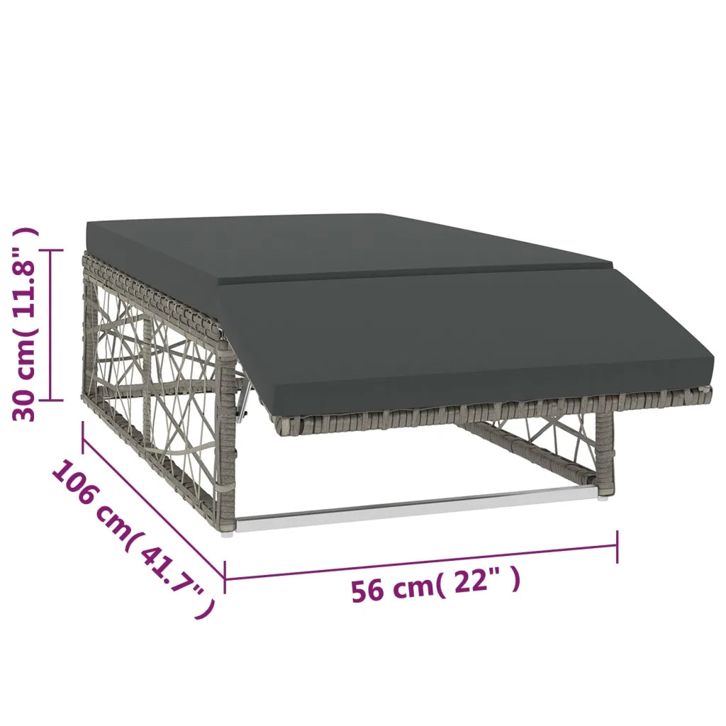 Set Divani da Giardino 2 pz con Cuscini-Sofa da giardino in Polyrattan Grigio