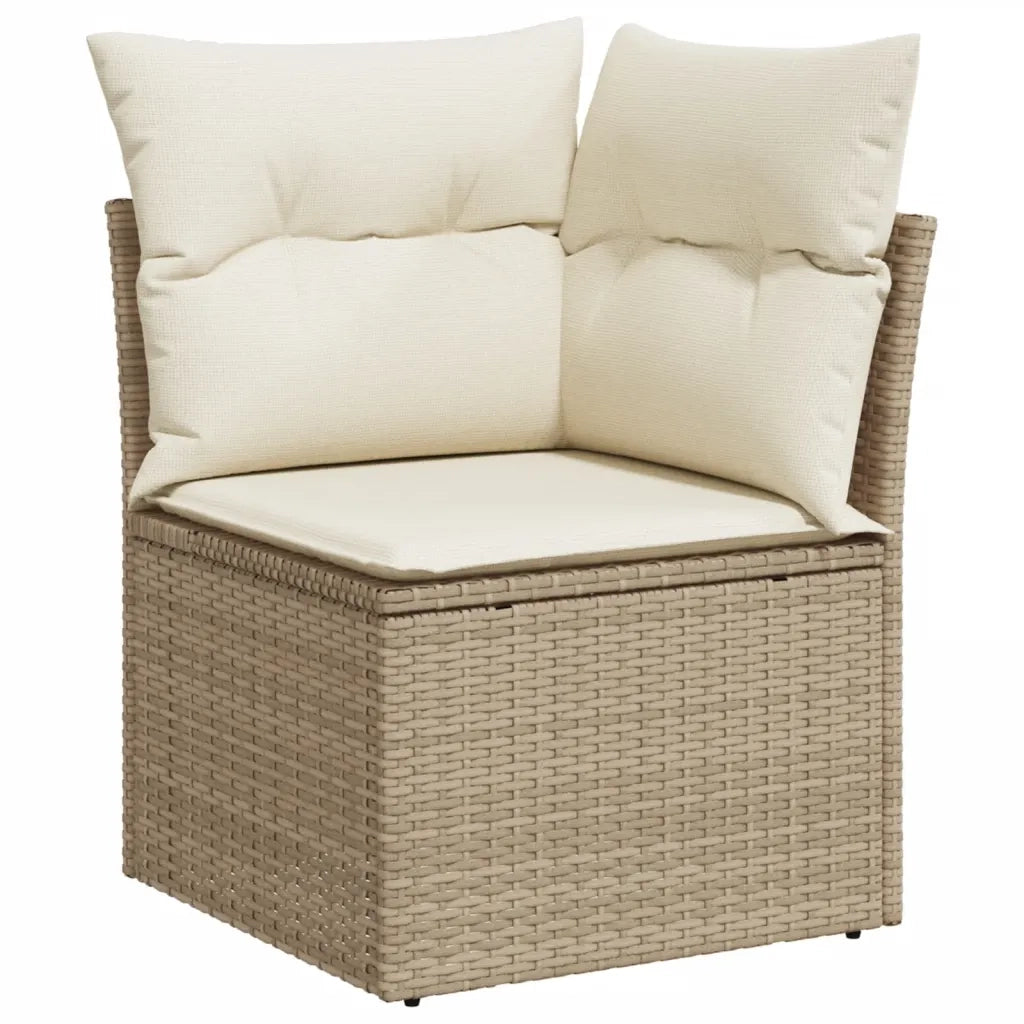 Set Divano da Giardino 9 pz con Cuscini Beige in Polyrattan 3226156