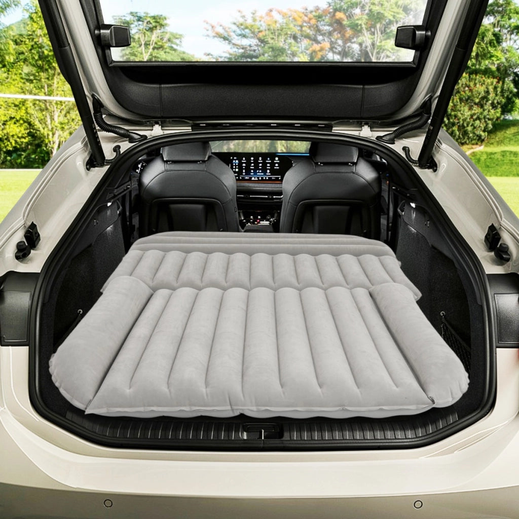 Letto da viaggio spesso rivestimento a doppio lato e borsa da trasporto, Materasso gonfiabile SUV per campeggio Grigio-Accessori per veicoli