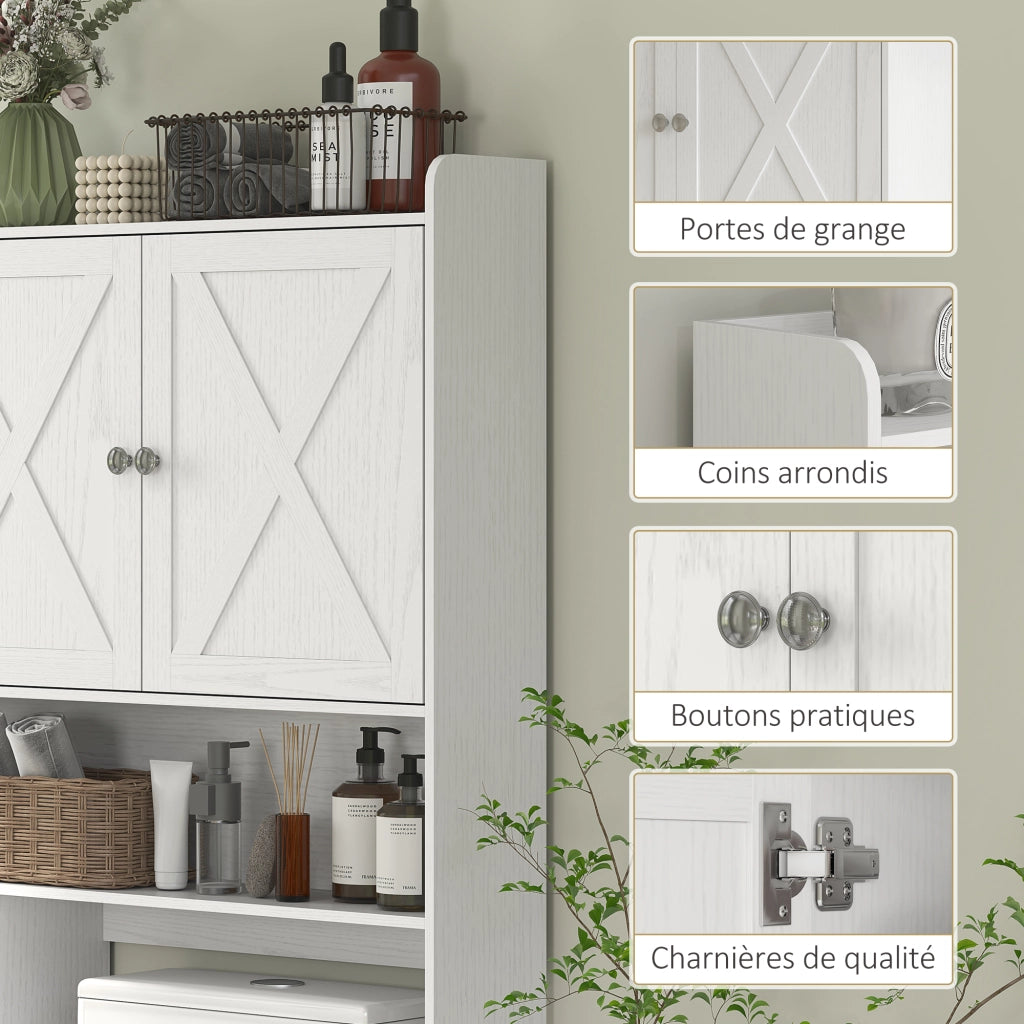 Mobiletto WC con Anta Rustica ¨C zephmum ¨C Bianco 50x45x70