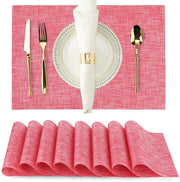 Set di 8 piatti per tavola in cotone, lavabili, 30*45cm, isolanti al calore e antiscivolo, adatti per la cucina o per la tavola da pranzo, Rosso