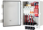 Pv-Verzamelbox, 4-Strengs Zonne-Verzamelbox con 15 A Zekering, 63 A Interruttore di Corrente, Fissi di Protezione, Casing in ABS per Systeem di Pannelli Solari On/Off-Grid, Classe di Protezione IP65