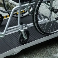 Rampa per Sedia a Rotelle Pieghevole e Antiscivolo in Alluminio, 152x73cm, Capacità 272kg
