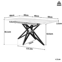 Tavolo allungabile - Xylo - 120-160x80cm noce/marmo gambe stella