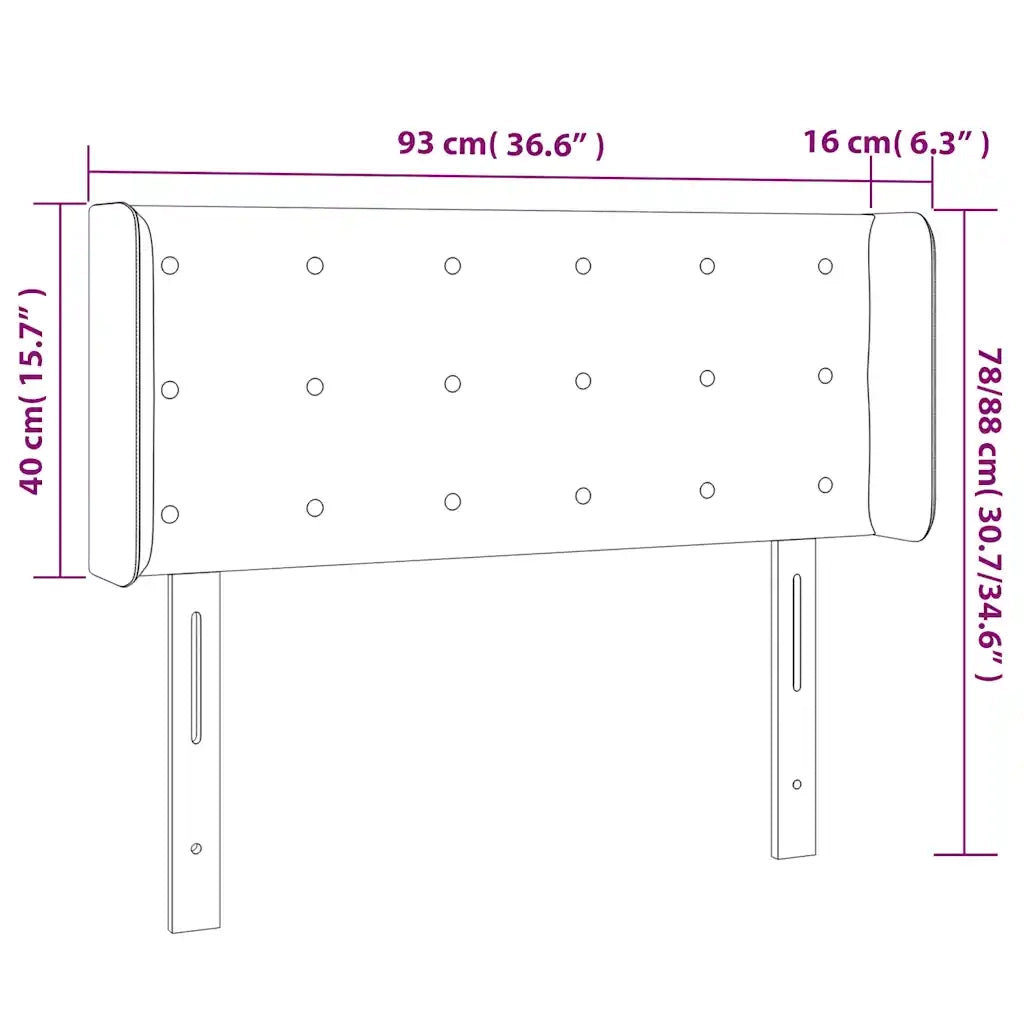 Testiera a LED Blu scuro 93x16x78/88 cm in Velluto 3123710