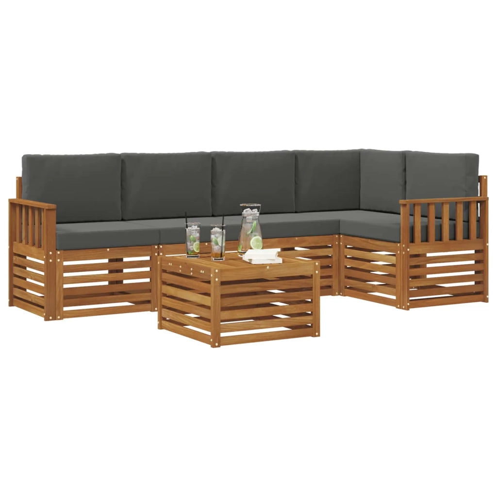 Set divano sezionale con cuscino 6 pcs Naturale e Antracite 3374842