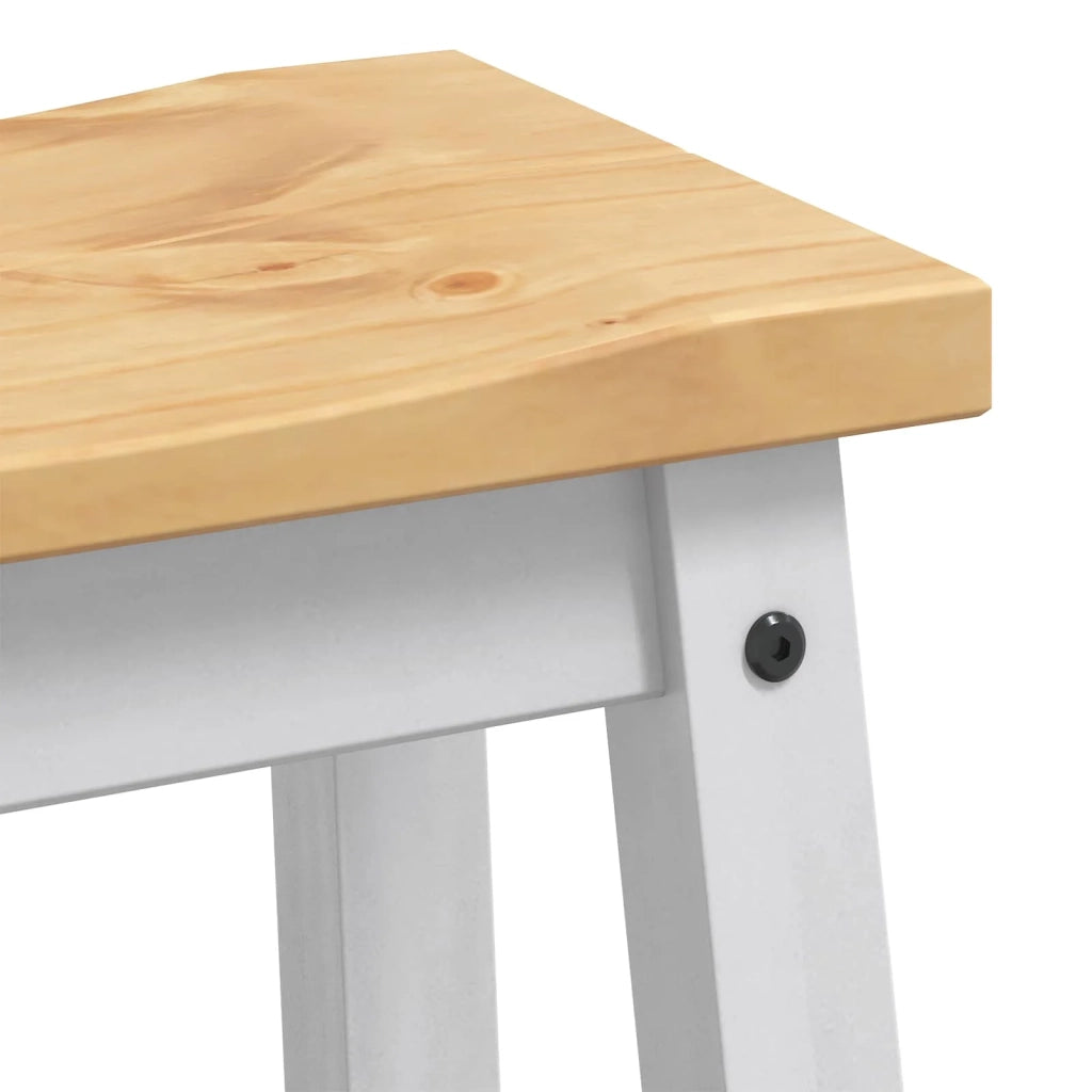 Set isola da cucina 3 pz Bianco e Cera di Miele Pino Massello 3425401