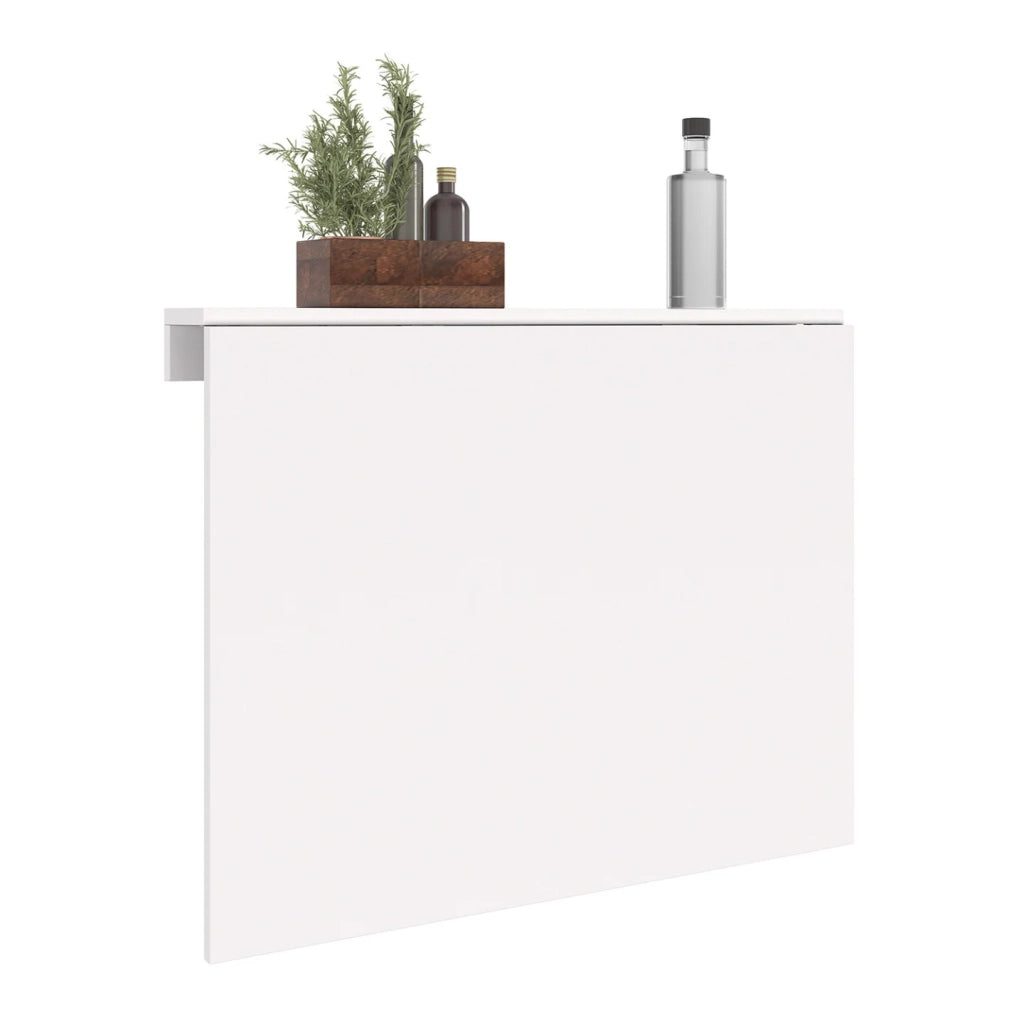 IDMarket - Tavolo da parete pieghevole EXPRESS per 2 persone, bianco L. 70 cm