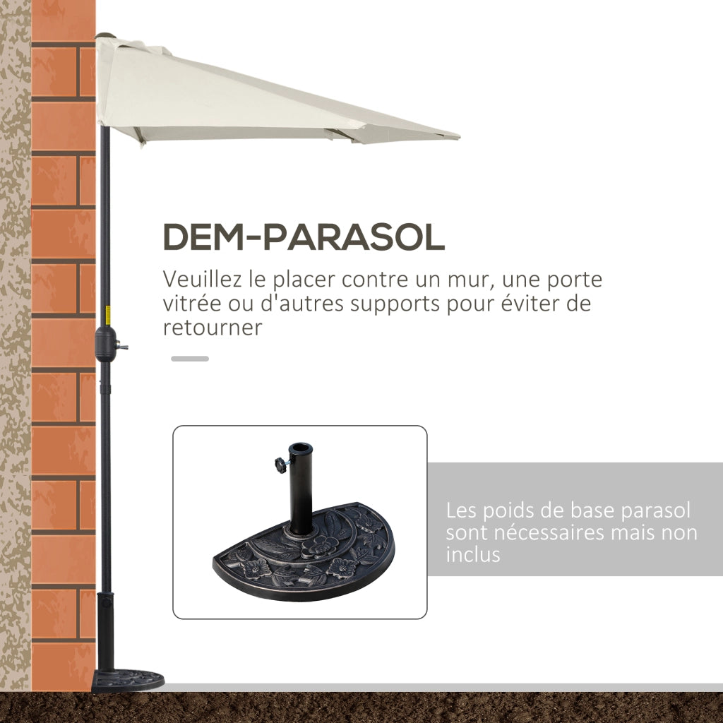 Ombrellone da balcone Demi ¨C Xylo ¨C 293x150x249 cm poliestere crema con palo incluso