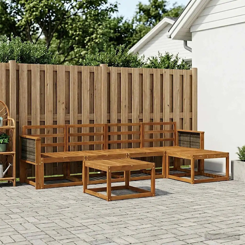 Set di divani da esterno 6 pcs Naturale