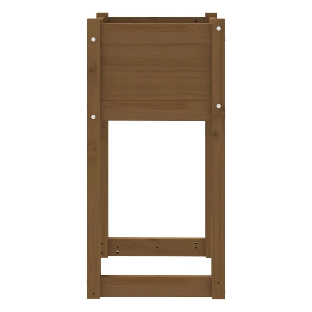 Fioriera-Vaso da Esterno-Contenitore per Piante Marrone Ambra 40x40x81 cm in Legno Massello di Pino